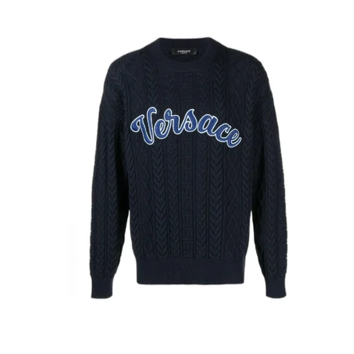 Logo Appliqué Cable-Knit Jumper