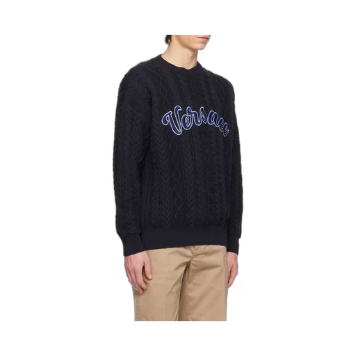 Logo Appliqué Cable-Knit Jumper