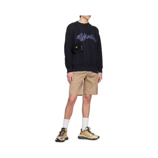 Logo Appliqué Cable-Knit Jumper