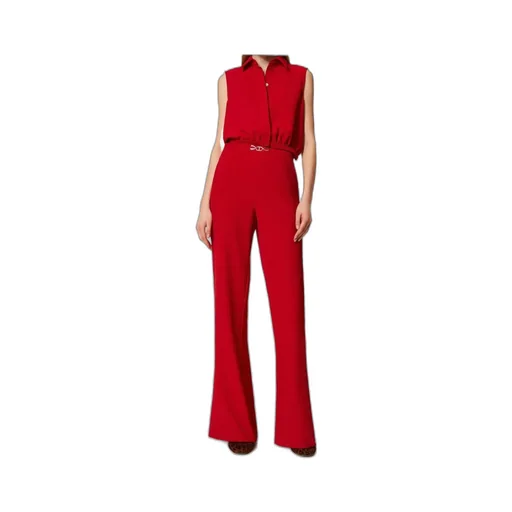Sleeveless Shirt-Style Jumpsuit