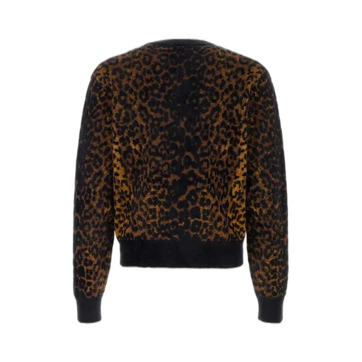 Leopard Jacquard Button-Up Cardigan