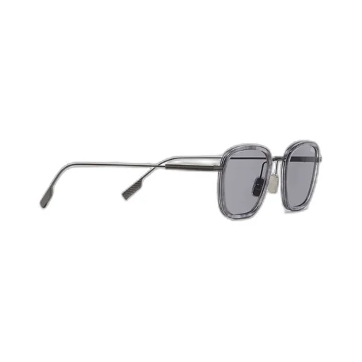 Striped Grey Havana Titanium And Acetate Sunglasses