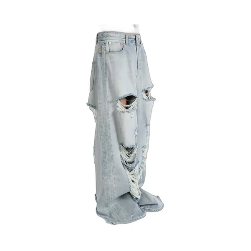 Ripped Wide-Leg Jeans