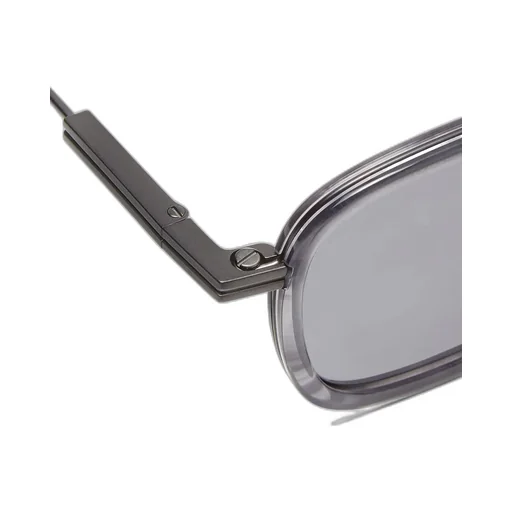 Striped Grey Havana Titanium And Acetate Sunglasses