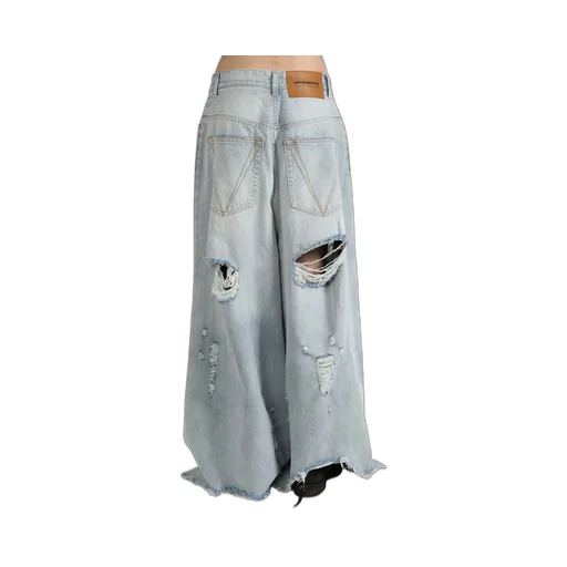 Ripped Wide-Leg Jeans