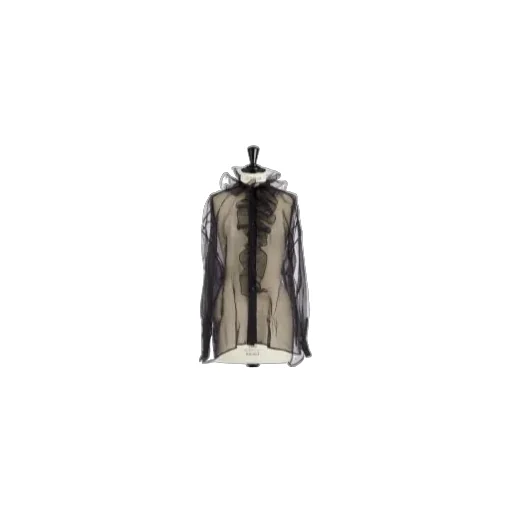 Transparent Blouse With Removable Ruched Collar