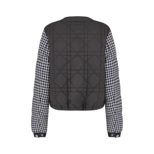 Houndstooth Zip-Up Jacket