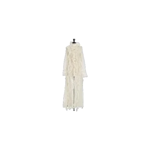 Long Ruffled Dress With Removable Ruched Collar