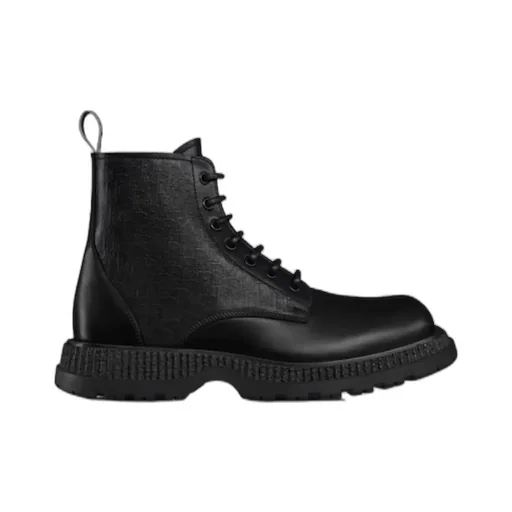 Oblique Printed Round-Toe Boots