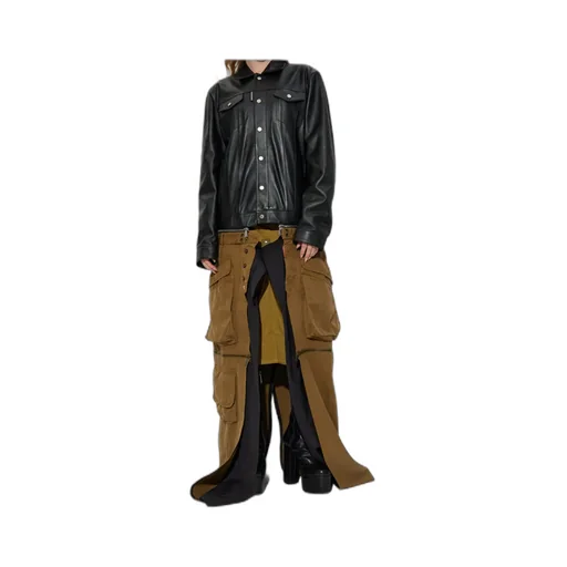 Snap-Button Leather Jacket