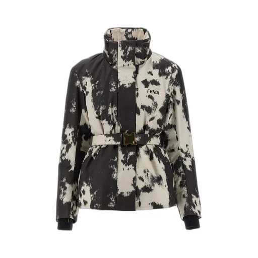 Frosted Fauna Belted Hooded Ski Jacket