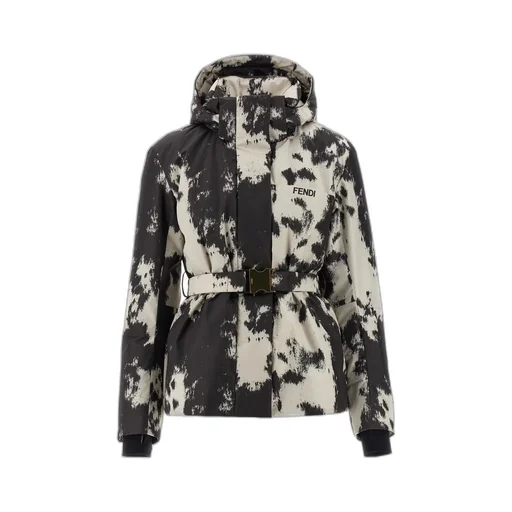 Frosted Fauna Belted Hooded Ski Jacket