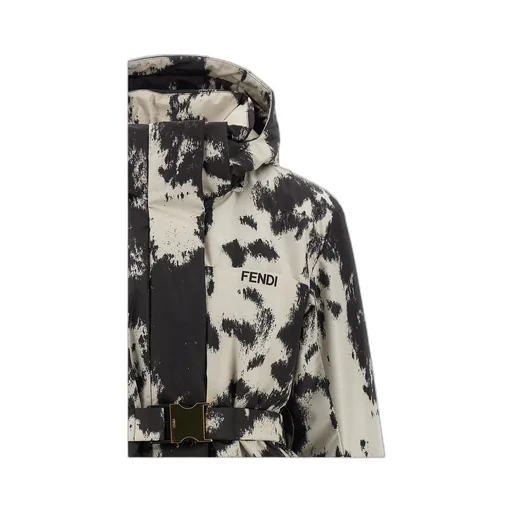 Frosted Fauna Belted Hooded Ski Jacket
