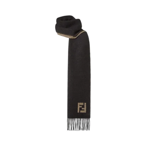 Black Wool And Cashmere Scarf