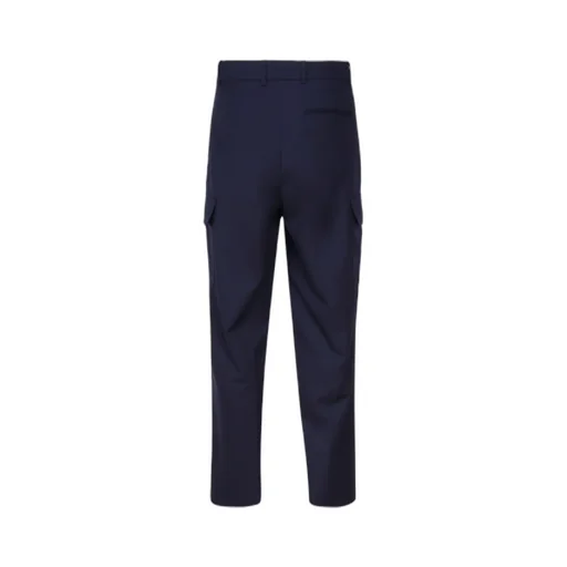 Mid-Rise Twill Cargo Trousers