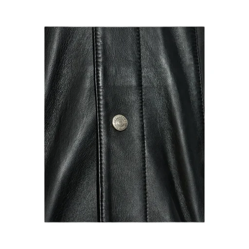 Snap-Button Leather Jacket