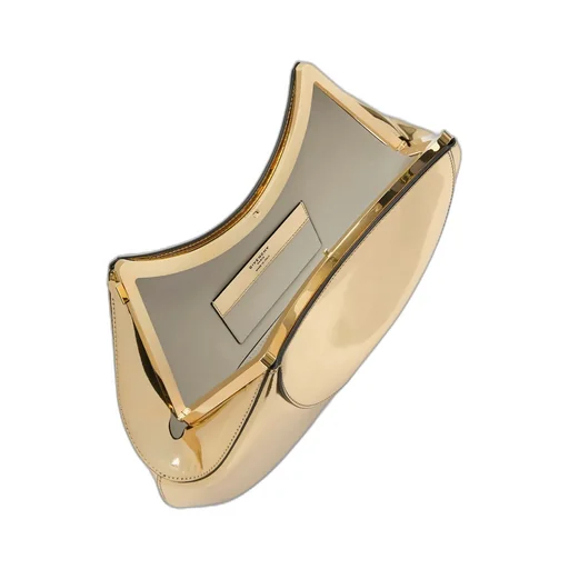 Golden Mirror Effect Facet Clutch Bag