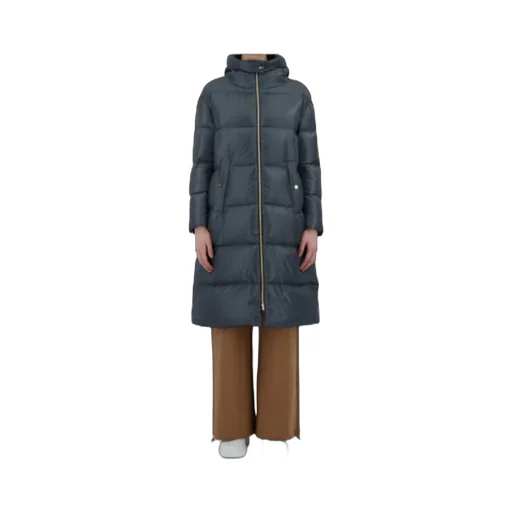 Padded Zip-Up Long Coat