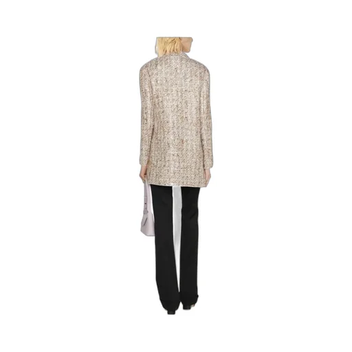 Long-Sleeved Tweed Coat
