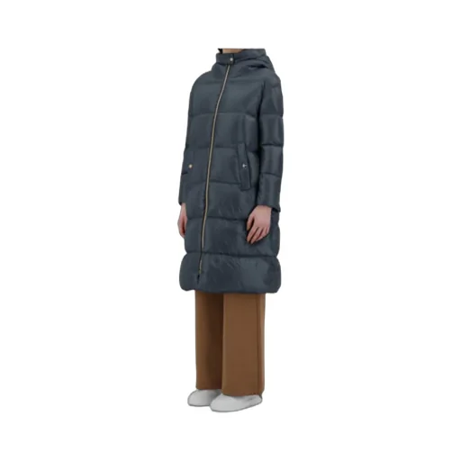 Padded Zip-Up Long Coat