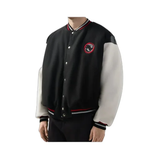 Logo Detailed Snapped Bomber Jacket