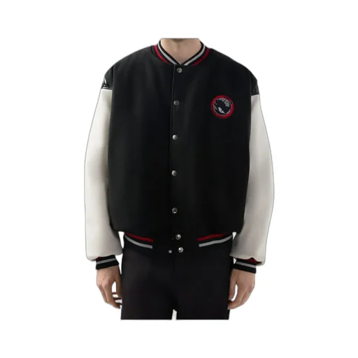 Logo Detailed Snapped Bomber Jacket