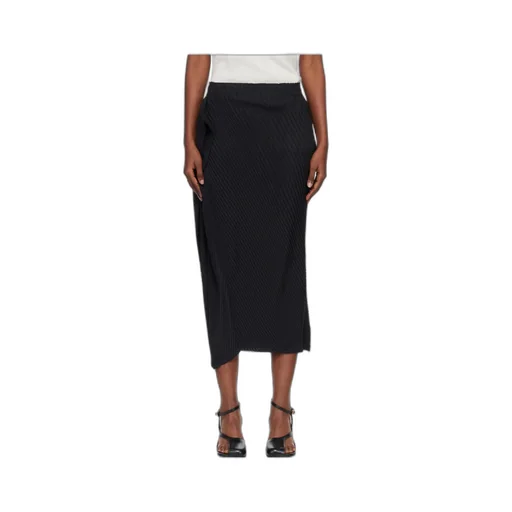 Pleated Asymmetric Skirt