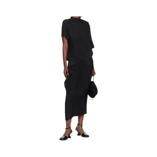 Pleated Asymmetric Skirt