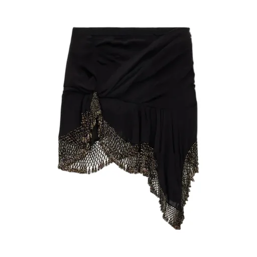 Embellished Asymmetric Ruffled Skirt