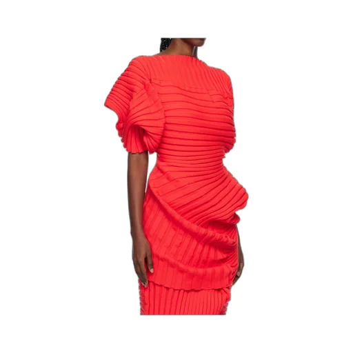 Ribbed-Knit Short-Sleeved Top