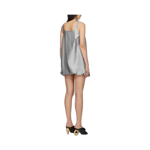 Twisted Sleeveless Satin Mini Dress