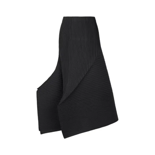 Fold Pleated Asymmetric Skirt