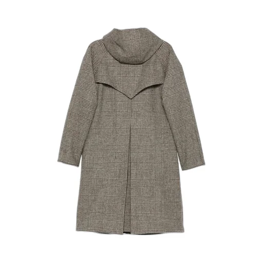 Hooded Houndstooth Coat