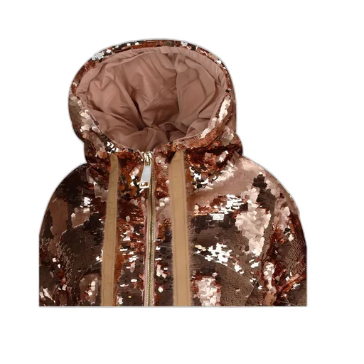 Sequin-Embellished Hooded Jacket