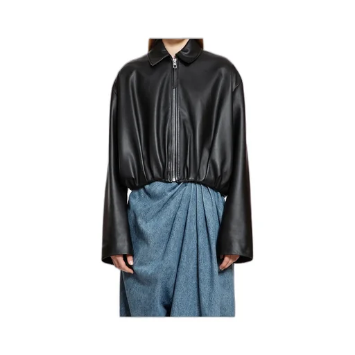 Draped Leather Jacket