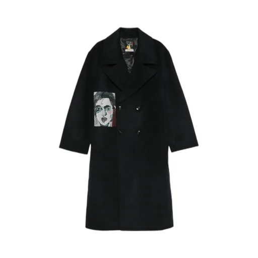 Double-Breasted Printed Coat