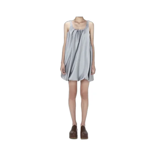 Twisted Sleeveless Satin Mini Dress