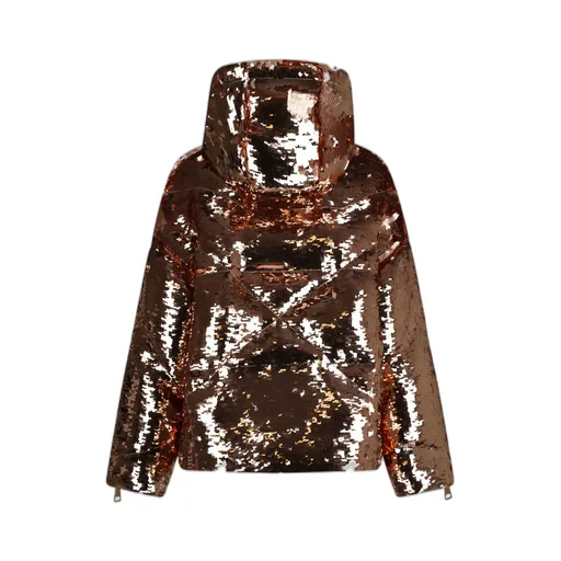 Sequin-Embellished Hooded Jacket