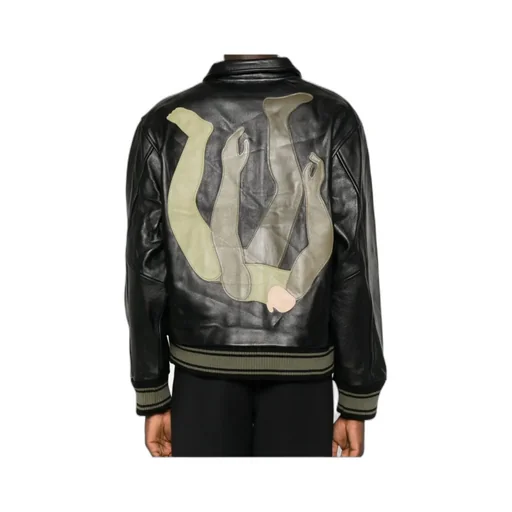 Long-Sleeved Leather Jacket