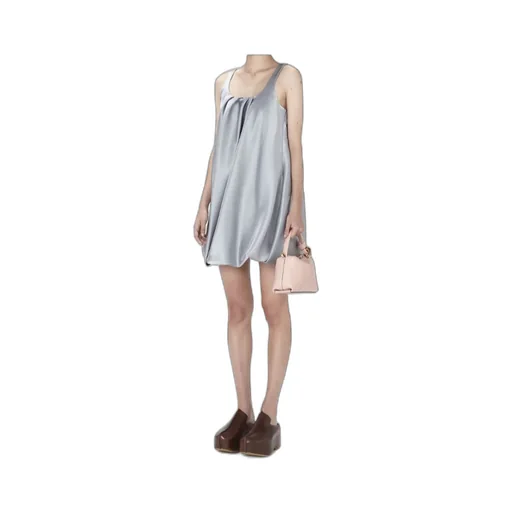Twisted Sleeveless Satin Mini Dress
