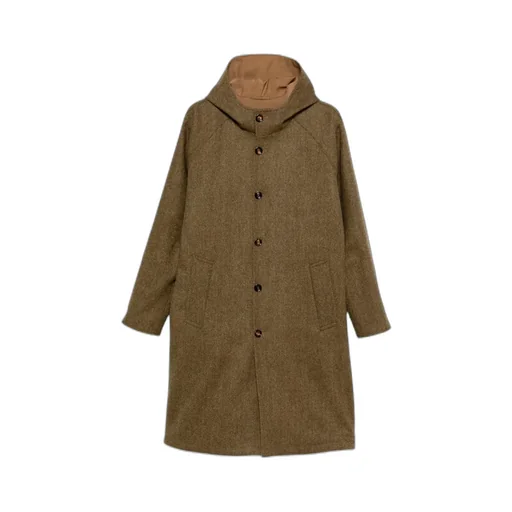 Single-Breasted Hooded Coat