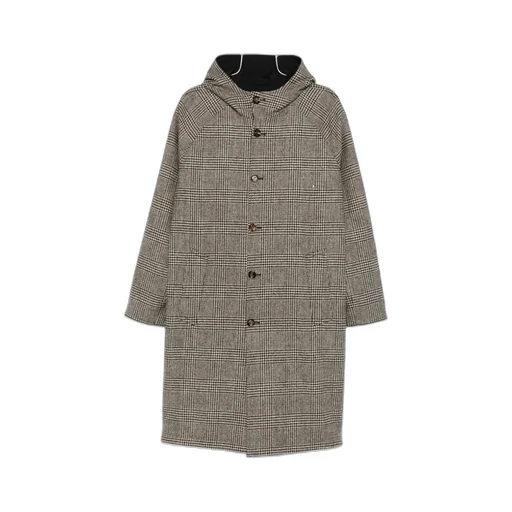 Hooded Houndstooth Coat