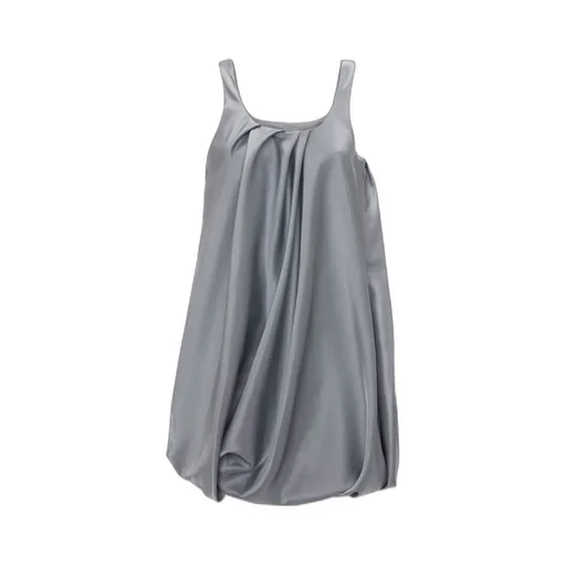 Twisted Sleeveless Satin Mini Dress