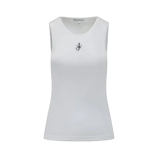 Logo Embroidered U-Shaped Neck Knitted Tank Top