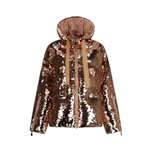 Sequin-Embellished Hooded Jacket