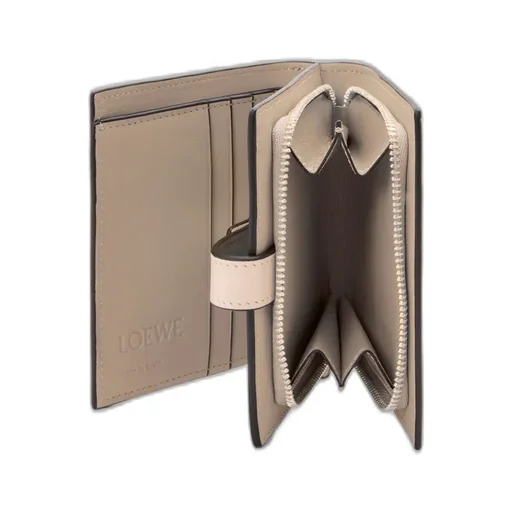 Compact Zip Wallet In Soft Grained Calfskin