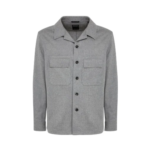 Long-Sleeved Buttoned Overshirt