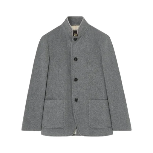 Mandarin Collar Patch Pocket Jacket