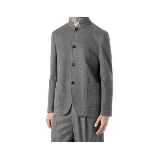 Mandarin Collar Patch Pocket Jacket