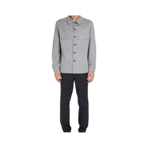 Long-Sleeved Buttoned Overshirt